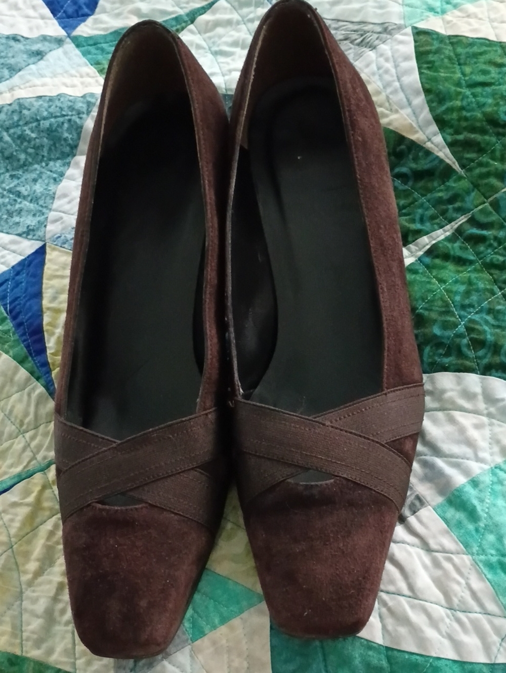 Women’s Brown Suede Square-Toe Heels SWS Kitten Heels